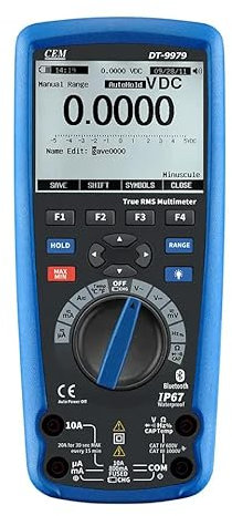 GuliTech digital Multimeters DT-9979 by CEM True RMS AC/DC 1000V Digital Multimeter Tester AC DC 50000 counts,IP67 Waterproof and Auto Power Off Bluetooth interface(DT-9979)