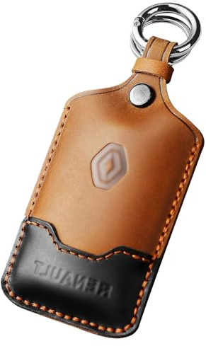 Friendship Custodia per chiavi auto in pelle fatta a mano con portachiavi, adatta per Renault Captur/Clio/Kadjar/Zoe/Megane/Dacia, Marrone-n, Taglia unica