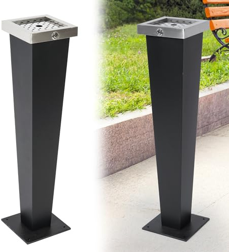 AIWFL Commercial Trash Receptacle Outdoor Trash Can Stainless Steel Garbage Can Black Ash Bin with Inner Bucket for Office Hotel Patio Backyard Restaurants