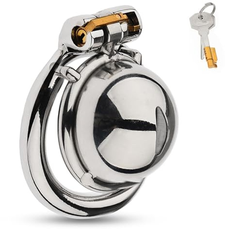 BDSMJOY Mini Peniskäfig Metall Chastity Cage Male,Fufu Clip Chastity Nachahmung Frauen Vagina Keuschheits Sexspielzeug,Keuschheitskäfig Herren Cock Cage,Keuschheitsgürtel für Herren (Ø：45mm)