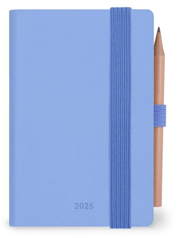 Legami - Mini Tageskalender 2025, 12 Monate Mini, Adressbuch und Bleistift inklusive, Gummibandverschluss, Tagebuch von Januar 2025 bis Dezember 2025, aus FSC-zertifiziertem Papier, 6,5 x 10 cm,