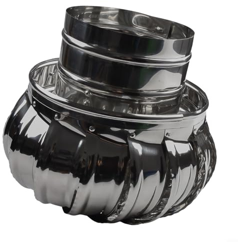Rotating Stainless Steel Chimney Cowl Cap,Chimney Spinner Cowl For Chimney Pot Cover Chimney Top,Cover For Flue Pipe Rotating Cap(Ø150 MM)