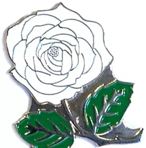 GBJUK Pin de solapa esmaltada con rosa blanca inglesa, talla única, Metal