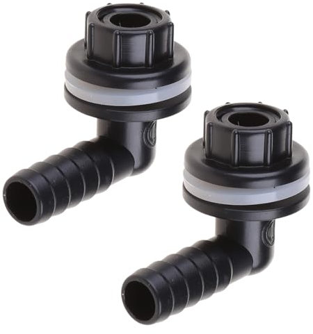 2x Pipe Fittings Plastic Aquarium Connector Elbow Adapter Black Elbow Adapter for Rain Barrel Aquarium Pond or Small Aquarium Tank