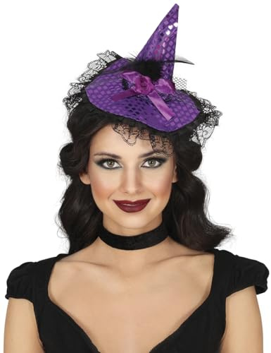 FIESTAS GUIRCA Bandeau bonnet de sorcière lilas (taille unique) - Accessoire pour déguisement de sorcière pour Halloween et fêtes costumées - Idéal pour adulte - Violet