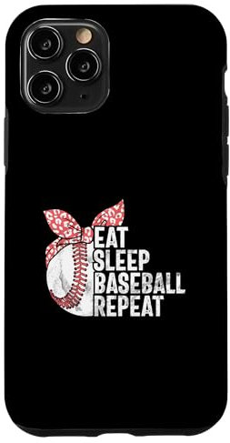 Coque pour iPhone 11 Pro Eat Sleep Baseball Repeat Pichet de baseball Attrape Lancer