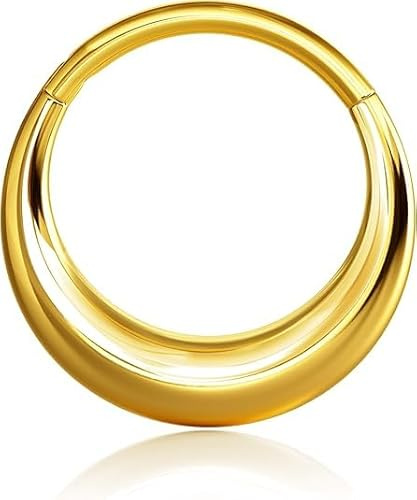 BodyBonita Oro Septum Piercing Gioielli 16G - Piercing Naso in Acciaio Inossidabile 316L per Uomo e Donna Anello al Setto 8 mm Orbit