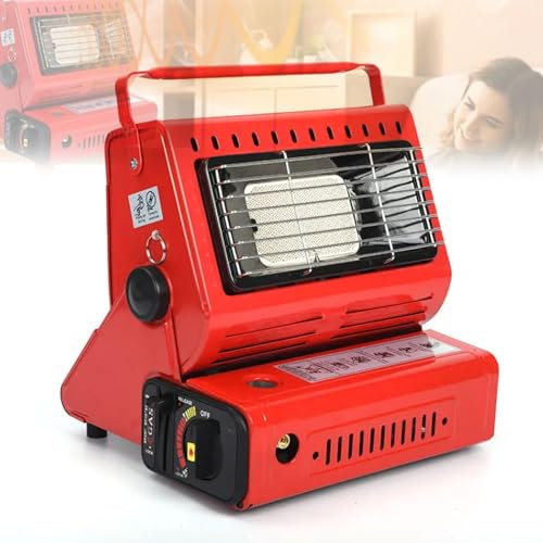 BDJSN Stufa a Gas da Esterno, Mini Stufa a Gas Portatile da 1,3 kW, Temperatura Regolabile, per Viaggi, Campeggio, roulotte, Pesca, casa