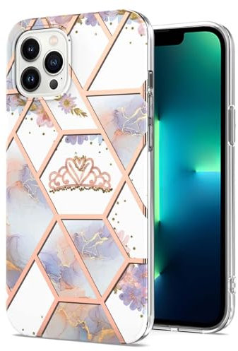 ATISIJIE con Estampado Funda para Motorola Moto E20 / E30 / E40,Funda para Niñas y Mujeres,Diseño de Florales Flores a Prueba de Golpe Funda para Motorola Moto E20 / E30 / E40-Corona