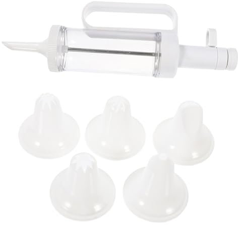Cabilock Cookie Press Tool Set Decorating Nozzle White Biscuit Maker and Cake Decorating Kit Household Baking Mold for Cookies and Pastry