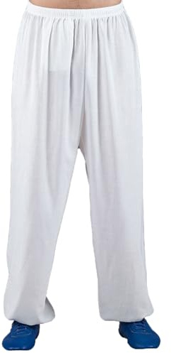 Pantaloni di Tai Cotone E Pantaloni di Arti Marziali di Lino Kung Fu Sciolte Pantaloni Tai Chi per Uomini Donne(Size:XXL,Color:B)