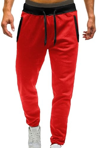 DBMZV Herren Hosen Freizeit Herrenhose Modische Jogginghose lockere Sporthose Einfarbige Baumwollehosen Leichtes Outdoorhose Locker Freizeithosen mit Taschen Laufhose Sweathose für Outdoor