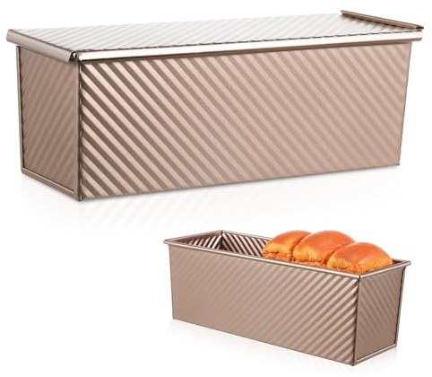 BESPORTBLE Metal Corrugated Toast Box for Easy Release Loaf Pan for Toast Bread Baking Pan for Kitchen Baking Mold