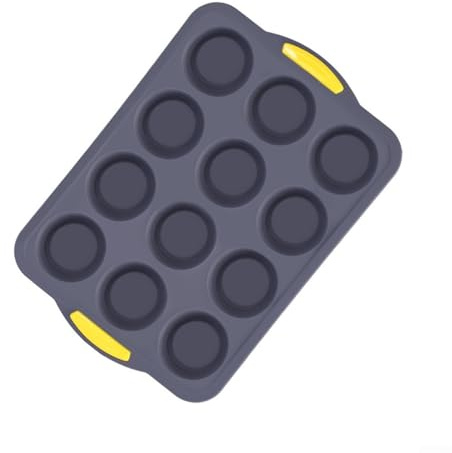 Moule à muffins en silicone anti-adhésif à 12 trous pour four, micro-ondes, congélateur et lave-vaisselle