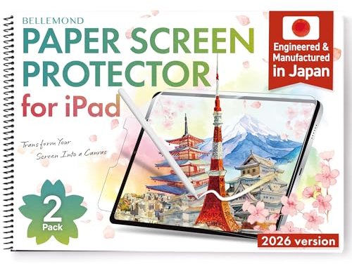 BELLEMOND | Protector Papel para iPad Air 13 M4/M3/M2, 2 uds, Made in Japan | Textura rugosa, mejor agarre, para escribir, dibujar y notas