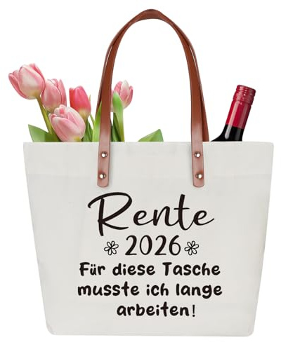 Wzczf Rentner Tasche für Frau Mann, Geschenke zum Ruhestand, Tote Bag für Renteneintritt, Einkaufstasche als Ruhestandsgeschenk, Abschiedsgeschenk Rentner Tasche, Geschenke für Kollegin zum Ruhestand