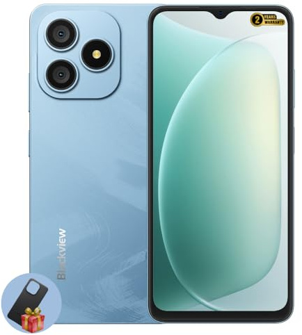 Blackview Wave 9C | Smartphone Android 15 | 6,56IPS 60Hz | 12GB RAM + 128GB (espandibile fino a 2 TB) | 13MP + 8MP | 5000mAh Batteria | Dual SIM + TF | LTE | GPS | 2 anni di Garanzia | Blu Increspato