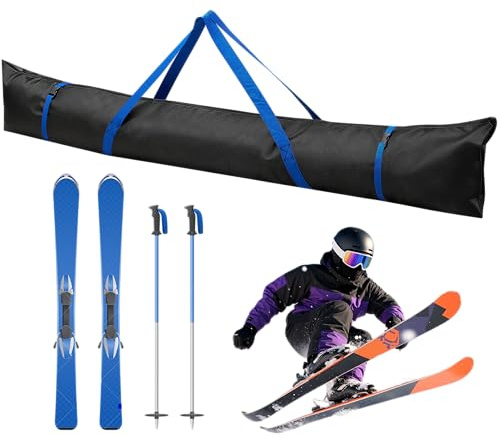 Tikysky Skisack mit Rolltop, Snowboardtasche Robuste 160-190cm Wasserdicht Snowboard-Tasche Für -Skitrage-Rucksack Flugreisen geeignet Snowboard Bag Gift (schwarz)