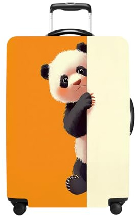 CRYSLOVE Kofferhülle Schutz,Elastische Waschbare Kofferschutzhülle Passend für 18-32 Zoll,Staubdicht Kratzfest Kofferüberzug für Reisen (Panda, M(24-26Zoll))