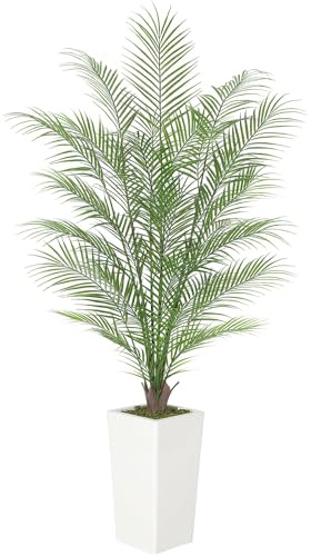 RBFGYIOP Pianta Finta Palma Areca Alta - Pianta Decorativa Interna Realistica con Vaso, Pianta Artificiale per Arredamento Salotto, Camera o Ufficio, Senza Manutenzione