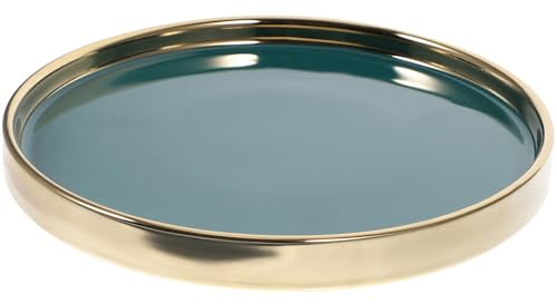 SUPVOX Alzata per Torta in Ceramica da 23 Cm Coperchio Verde Smeraldo, Vassoio da Portata Rustico per Cupcake e Antipasti, Supporto per Dolci per Feste, Matrimoni e Compleanni