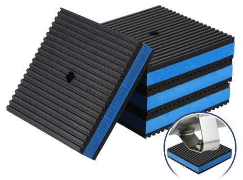 QUARKZMAN 4 Stück Gummivibrationsdämpfer 102 mm x 102 mm x 22 mm Hochleistungs Eva Vibrationsdämpfer Matten Mit Vorgebohrtem Loch Für HVAC Waschmaschinen Kompressoren Laufbänder Klimaanlagen