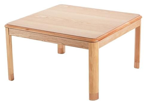 Kchsdool Kotatsu Heater Table, Solid Wood Low Floor Natural,80cm | Dining Desk & Energy-Efficient Electric , Japanese Style Warming for Living Room, Gaming & Work