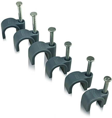 Grey Round Cable Clips 6mm- 50 Pieces