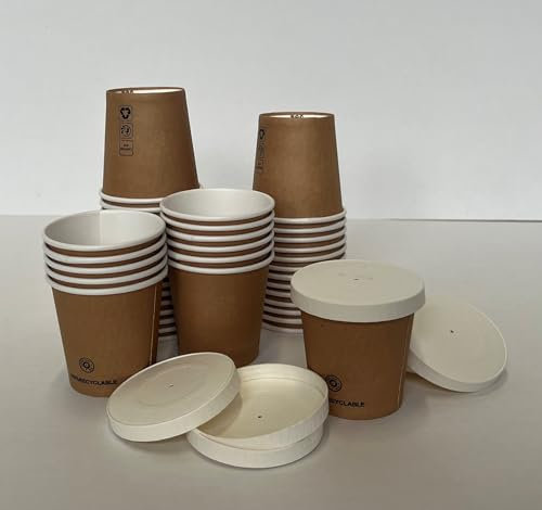 Ggroup BICCHIERI CARTA per caffè BICCHIERE IN CARTONCINO CON COPERCHIO PIATTO ASPORTO CAFFE ESPRESSO 200 PEZZI 100ml 4oz