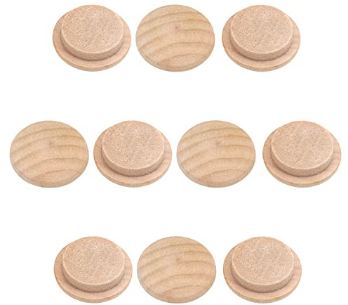 MroMax Holzdübel, flacher Kopf, 14 x 9 mm, Weiß, 10 Stück, MRO191114T-0032, 100PCS 20*15