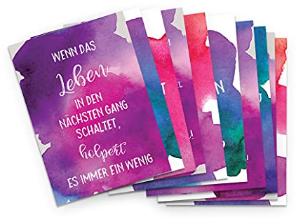 Postkarten Set Sprüche Aquarell 10er Set 10 Postkarten Motivationssprüche Mutmacher