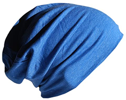 Cool4 Jersey beanie bomull melerad slouch chemo unisex mössa mössa A29, Himmelsblå, 56-59