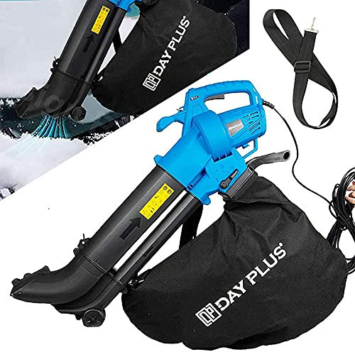 3 in 1 Leaf Blower - 3000W Garden Vacuum & Mulcher with Wheels - 30 Litre Collection Bag, 10:1 Shredding Ratio, Telescopic Chute, Variable Speed, Automatic Mulching Compacts Leaves in Bag