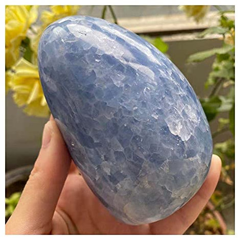 DOUPE Decoración de Cristal curativo Piedra de Cristal de kyanita Natural,Piedra Coloreada,Cristal Azul,decoración de Escritorio,Muebles de Oficina Malvada Piedra.Piedra (Size : 500-550g)