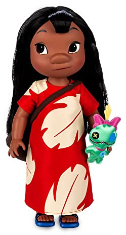 Disney Store Lilo Offizielle Puppe Animators' Collection, Lilo & Stitch, 39 cm, Spielfigur des Inselmädchens im typischen Kleid, Prinzessinenpuppe zum Sammeln, geeignet ab 3 Jahren