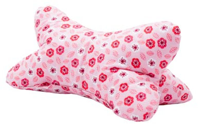 POWER INN Leseknochen groß ca. 44x23cm | Nackenkissen als Buchstütze und Lesekissen | 60° waschbar aus hochwertigem Designer-Druckstoff 100% Baumwolle | (44 x 23, Rosa)