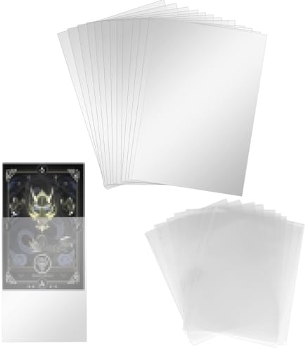 200 stück Karten Hüllen, Card Sleeves 66 x 91mm, Transparent Kartenhüllen, Sammelkarten Hüllen, Soft Sleeves Kartenhüllen, Karten Sleeves, Trading Card Sleeves, Perfekt zu 63 x 88 mm Sammelkarten