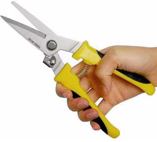 Aviation Blechschere 8 Zoll Heavy Duty Metallschere, gerade Schere mit Edelstahlklinge & Komfortgriffen, Multifunktionsschneiden von Ästen, Kabeldrähten, dünnem Eisen, Pappe