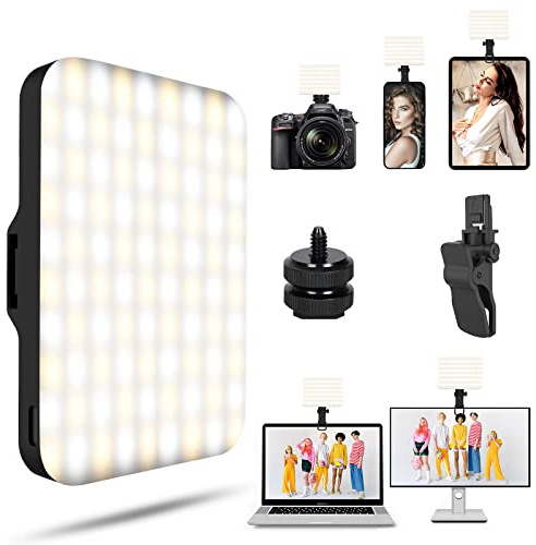 Selfie Light - BANSINE USB-Rechargeable LED Phone Light - Portable Photo Light with 97+ CRI, Up to 6500K Color Temperature for Selfie, Zoom Conference, Video, Makeup and Live Stream