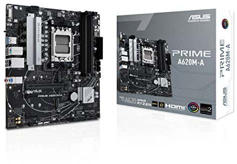 ASUS Prime A620M-A-CSM AMD AM5(Ryzen 7000) mATX Commercial Motherboard (PCIe 4.0, DDR5,2xM.2 Slots, 1Gb LAN,DisplayPort/HDMI,USB 3.2 Gen 1 Ports, Front USB Type-C, BIOS Flashback, RGB Header,ACCE)