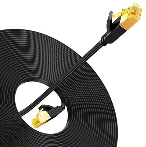 UGREEN Cable Ethernet Lan RJ45 de Alta Velocidad 10 Gbps Plano para Gaming PS4 PS5 Modem Router Compatible con Cat 7/6/6a/5, 20 Metros