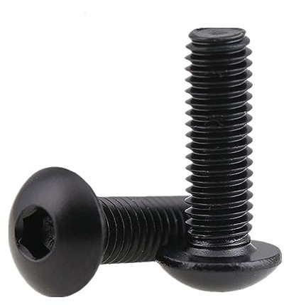 M6*30mm Black Metal Bolts, Hex Socket Head Zinc Plating 304 Stainless Steel Bolts Screws, Fasteners Bolts for Plastic Wood Furniture and Drywall 50 Pcs