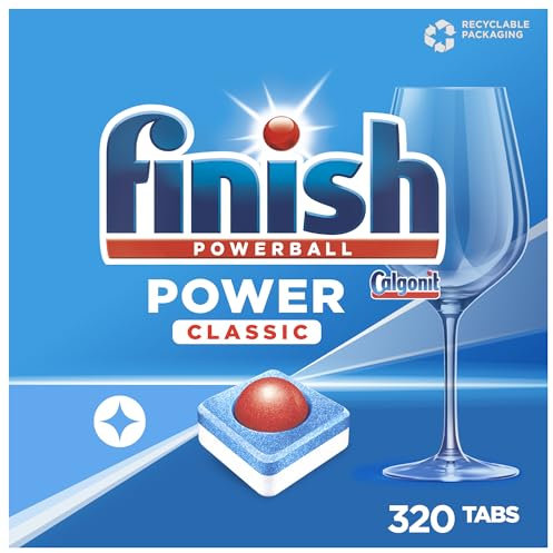 Finish Power Classic Spülmaschinentabs, phosphatfrei – Geschirrspültabs für die Basis-Reinigung des Geschirrs – 320 Tabs (4 x 80 Stück)