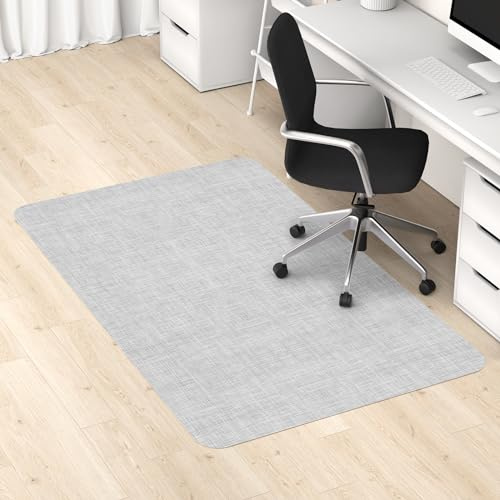 Blvornl Office Chair Mat for Hardwood Floor, 45x 53 Desk Computer Chair Mat for Hard Wood and Tile Floor, Large Anti-Slip Hard Floor Protector Rolling Chair Mat, PVC Mat Desk Rug for Office Home