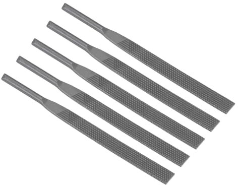 CoCud Set di Lime Pneumatiche per Metallo, Diametro Asta 0,2, Lunghezza Totale 5, Lime Piatte per Lucidatura a Denti Grossolani - (Applicazioni: per Lucidatura di Metalli)