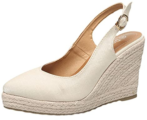 Espadrillas con Zeppa Donna Classiche con Punta Morbido Fibbia Regolabile Caviglia Cinghia Chiuse Sandali Zeppa Platform Espadrillas con Zeppa Media Donna Casual Sandali Estive Lacci