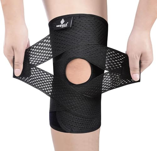NEENCA Rodillera para Dolor Rodilla, Rodilleras de Compresión Con Tela de Malla Aire, Rodillera Ajustable Con Estabilizadores Laterales, Vendaje Ultra Suave para Lágrima de Menisco, Alivio Artritis