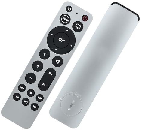 Fourmor Universal-Ersatzfernbedienung für Apple TV Gen 1 2 3 4 – für Apple TV 4K/HD A1427 A1469 A1378 A1218 A2843 A2737 A2169 A1842 und mehr (Keine Stimme, Keine Siri, Blaue Hintergrundbeleuchtung)