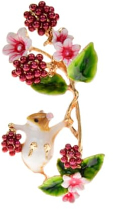 Baoblaze Eichhörnchen Revers Brosche Pin Metall handgefertigt für Hochzeit Party Handtasche Tasche Jahrestag, ROT