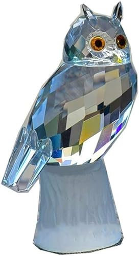 SHGDAIO Kristall Eule Figuren Briefbeschwerer Handwerk Kunst & Sammlung Auto Ornamente Souvenir Hause Hochzeit Decor